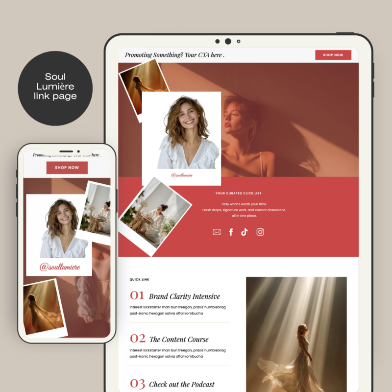 Soul Lumière Link / Landing Page