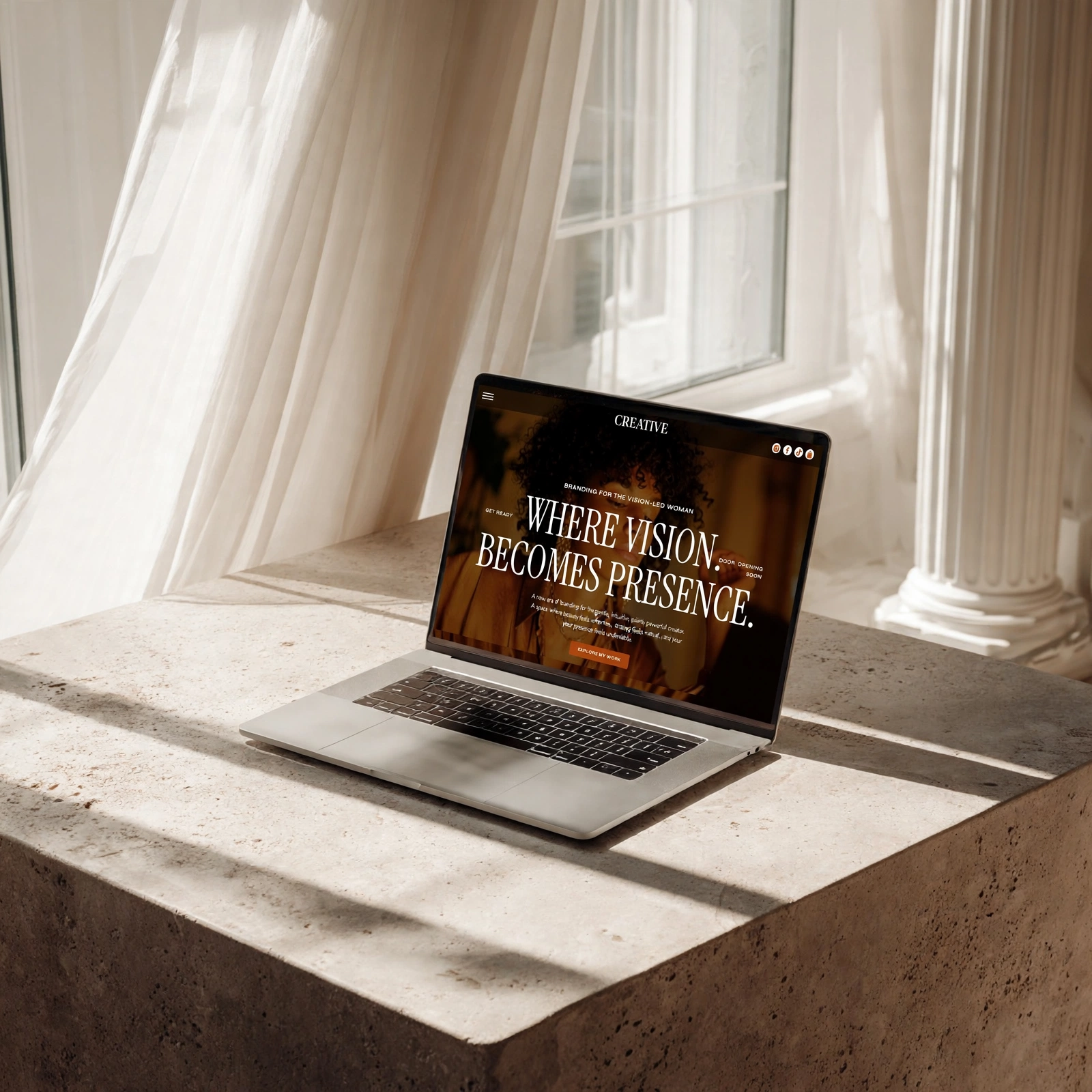 Creative by Lili, a Showit website template for coaches, displayed on a laptop